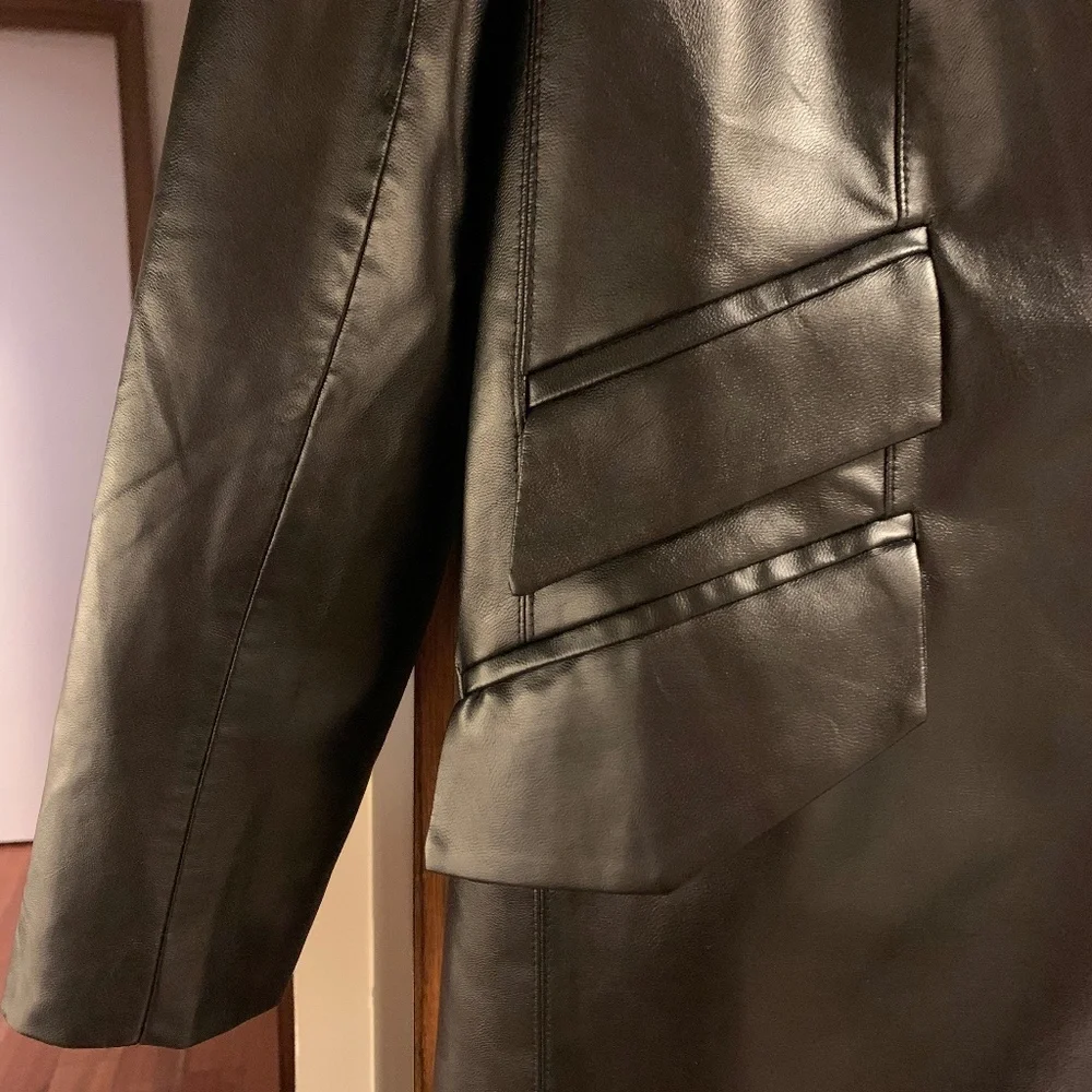 SOLD OUT RARE Nanushka Cancun Leather Blazer in Black Medium Never Worn - Picture 2 of 5